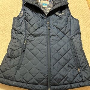 Columbia Navy Quilted Vest Small Omni Heat